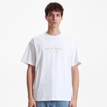 Reserved - Tricou oversized cu imprimeu în relief - Alb