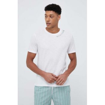 United Colors of Benetton tricou lounge din bumbac culoarea alb, cu imprimeu