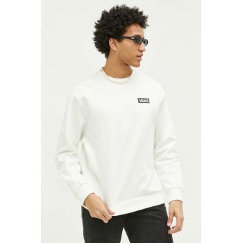 Vans hanorac de bumbac barbati, culoarea alb, cu imprimeu