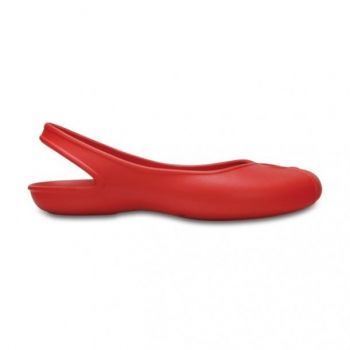 Balerini Crocs Olivia II Flat Rosu - Red