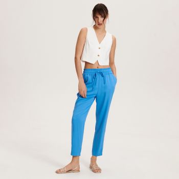 Reserved - Pantaloni din viscoză - Albastru