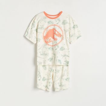 Reserved - Set pijama cu Jurassic World - Ivory