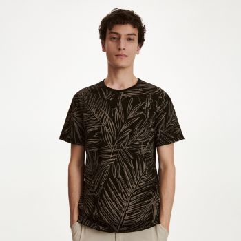 Reserved - Tricou cu croială regular și imprimeu - Negru