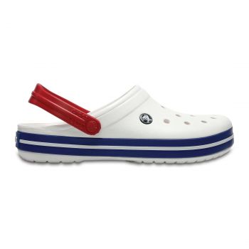 Saboti Crocs Crocband Alb - White/Blue Jean de firma originali