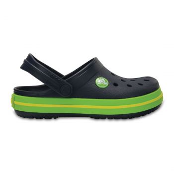 Saboti Crocs Crocband Kids Bleumarin - Navy/Volt Green ieftini