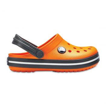 Saboti Crocs Crocband Kids Portocaliu - Blazing Orange/Slate Grey ieftini