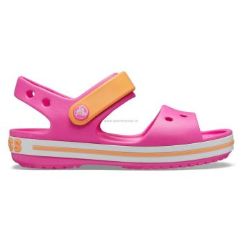 Sandale Crocs Crocband Sandal Roz - Electric Pink/Cantaloupe ieftine