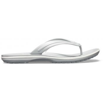 Slapi Crocs Crocband Flip Gri - Light Grey/White