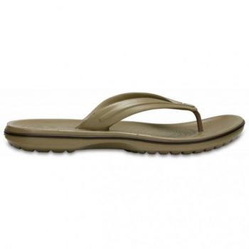 Slapi Crocs Crocband Flip Maro - Khaki ieftini