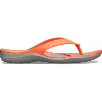 Șlapi Crocs Women's Swiftwater Flip Portocaliu - Bright Coral/Light Grey de firma originali