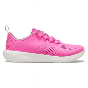 Pantofi Crocs Kids' LiteRide Pacer Roz - Electric Pink/White