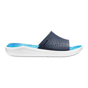 Papuci Crocs LiteRide Slide Albastru - Navy/White