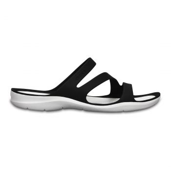 Papuci Crocs Swiftwater Sandal W Negru - Black/White