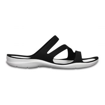 Papuci Crocs Swiftwater Sandal W Negru - Black/White de firma originali