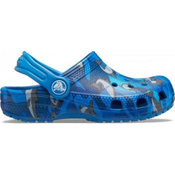 Saboți Crocs Classic Shark Clog PS Albastru - Prep Blue