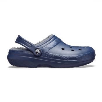 Saboti Crocs Classic Lined Clog Albastru - Navy/Charcoal ieftini