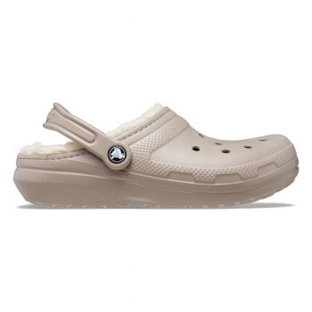 Saboti Crocs Classic Lined Clog Bej - Mushroom/Bone ieftini