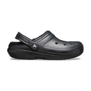 Saboti Crocs Classic Lined Clog Negru - Black de firma originali