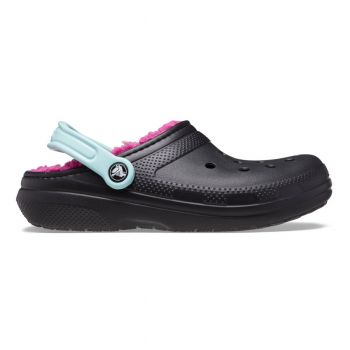 Saboti Crocs Classic Lined Clog Negru - Black/Multi de firma originali