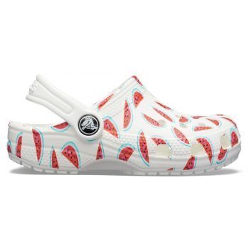 Saboti Crocs Classic Seasonal Graphic Kids Clog Alb - White/Red