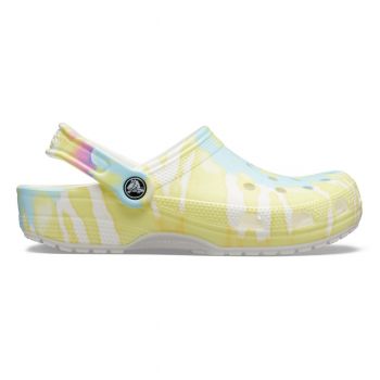 Saboti Crocs Classic Tie-Dye Graphic Clog Alb - White/Multi de firma originali