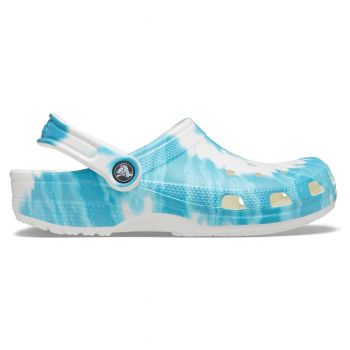 Saboti Crocs Classic Tie-Dye Graphic Clog Albastru deschis - Digital Aqua de firma originali