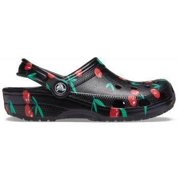 Saboti Crocs Classic Vacay Vibes Clog Negru - Black/Cherry ieftini