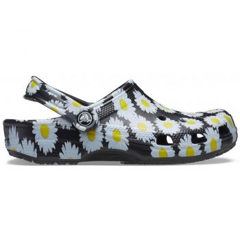 Saboti Crocs Classic Vacay Vibes Clog Negru - Black Daisy de firma originali