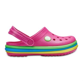 Saboti Crocs Crocband Rainbow Band Clog Kids Roz - Paradise Pink