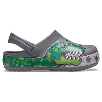 Saboti Crocs Fun Lab Dino Band Lights Clog Gri - Slate Grey de firma originali