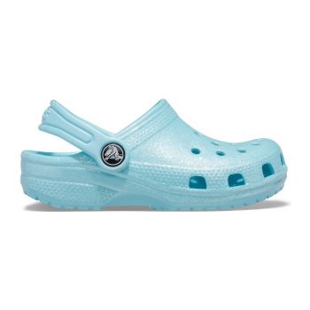 Saboti Crocs Kids' Classic Glitter Clog Albastru deschis - Ice Blue de firma originali