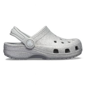 Saboti Crocs Kids' Classic Glitter Clog Argintiu - Silver de firma originali