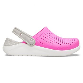 Saboti Crocs Kids' LiteRide Clog Roz - Electric Pink/White de firma originali