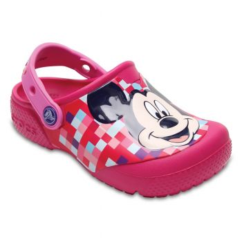 Saboti Kids' Crocs Fun Lab Mickey Mouse Clog Roz - Candy Pink ieftini