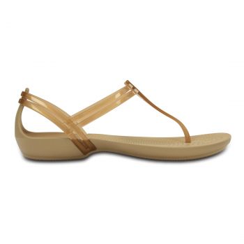 Sandale Crocs Isabella T-strap Sandal Bronz - Bronze