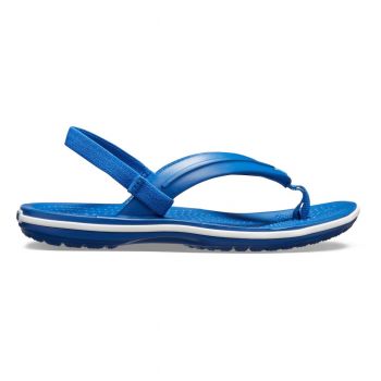Slapi Crocs Kids' Crocband Strap Flip Albastru - Blue Jean ieftini