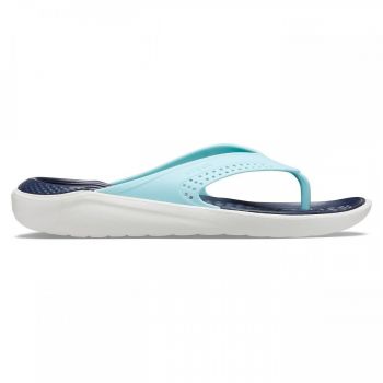 Slapi Crocs LiteRide Flip Albastru - Ice Blue/Almost White ieftini