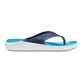 Slapi Crocs LiteRide Flip Albastru - Navy/White ieftini