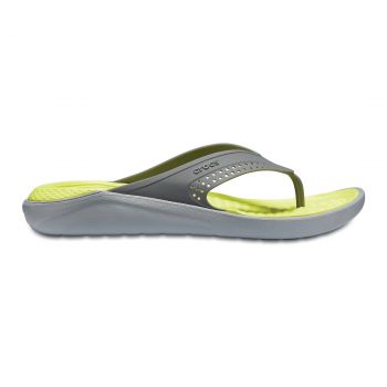 Slapi Crocs LiteRide Flip Gri - Slate Grey/Light Grey ieftini