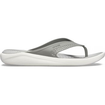 Slapi Crocs LiteRide Flip Gri - Smoke/White ieftini