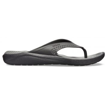 Slapi Crocs LiteRide Flip Negru - Black/Slate Grey ieftini