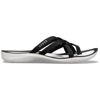 Slapi Crocs Swiftwater Webbing Flip Negru - Black/White