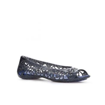 Balerini Crocs Kids' Isabella Glitter Flat GS Albastru - Navy/Cerulean Blue