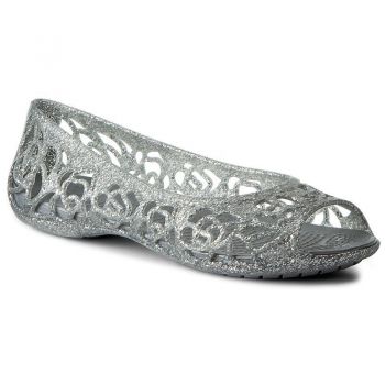 Balerini Crocs Kids' Isabella Glitter Flat GS Argintiu - Silver