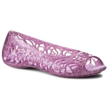 Balerini Crocs Kids' Isabella Glitter Flat GS Mov - Wild Orchid de firma originali