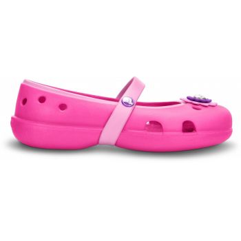 Balerini Crocs Kids' Keeley Petal Charm Flat Roz - Neon Magenta/Carnation