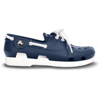 Pantofi Crocs Kids' Beach Line Lace Boat Shoe Albastru - Navy/White