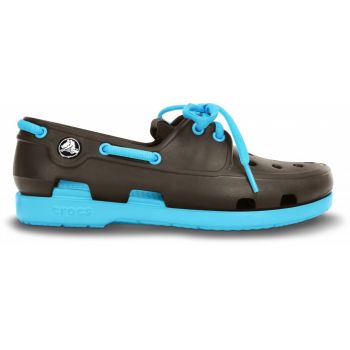 Pantofi Crocs Kids' Beach Line Lace Boat Shoe Maro - Espresso/Electric Blue de firma originali