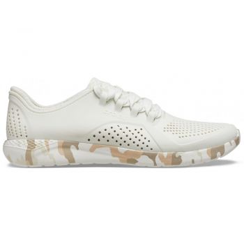 Pantofi Crocs Men's LiteRide Printed Camo Pacer Alb - Almost White