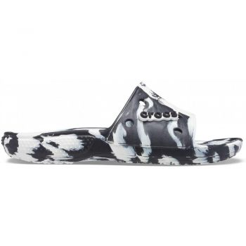 Papuci Classic Crocs Marbled Slide Alb - White/Black de firma originali